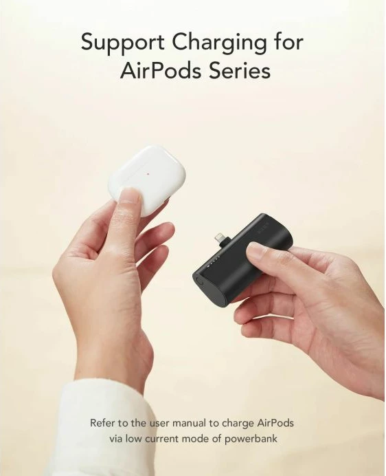 Powerbank VEGER PlugON W0556P 5000 mAh 20W PD me konektor Lightning, e zezë