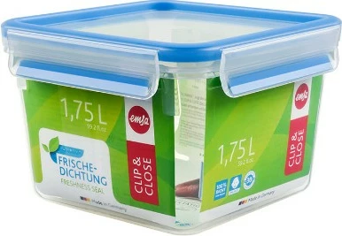 Enë ushqimi Emsa 508537, katrore, 1.75L, kapak blu