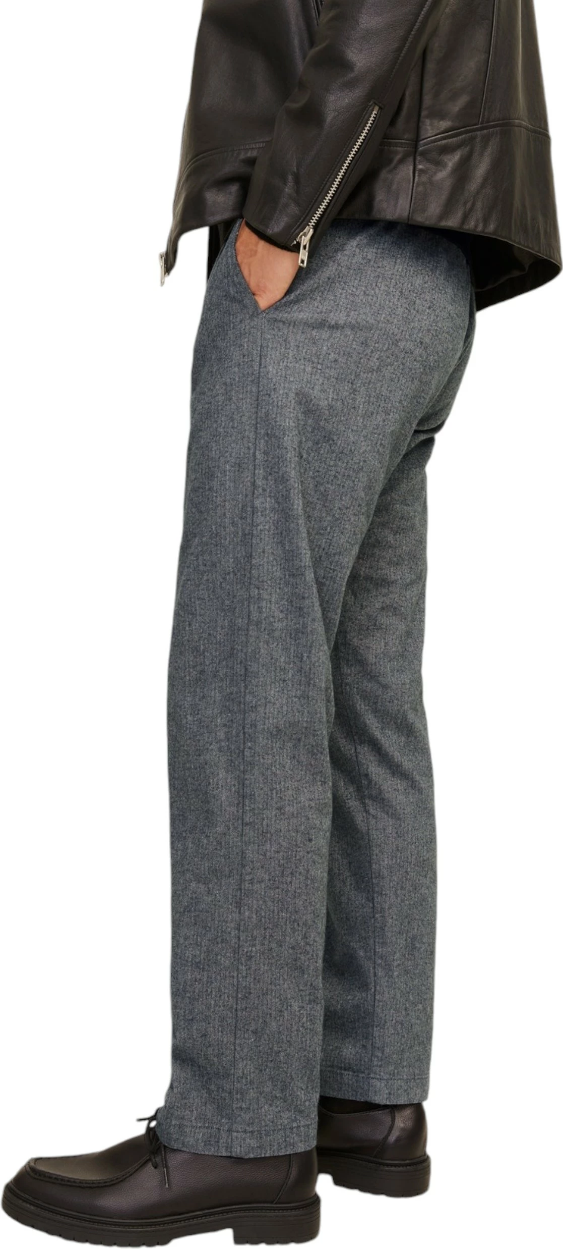 Pantallona për meshkuj Jack & Jones JPSTKANE JJHERRINGBONE 12259594, gri [Madhësia: M]