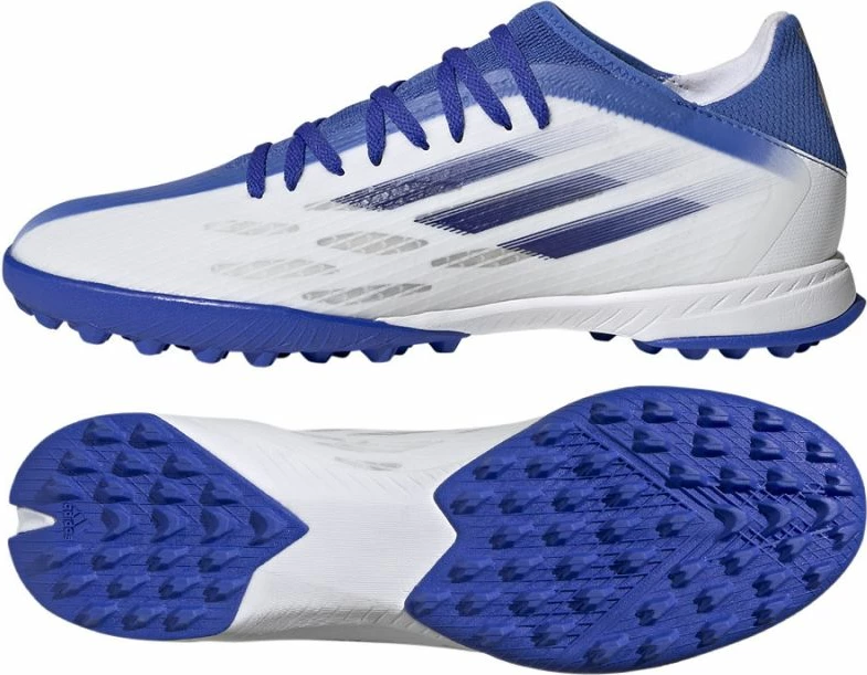 Atlete futbolli për meshkuj adidas X Speedflow.3, të bardha me blu