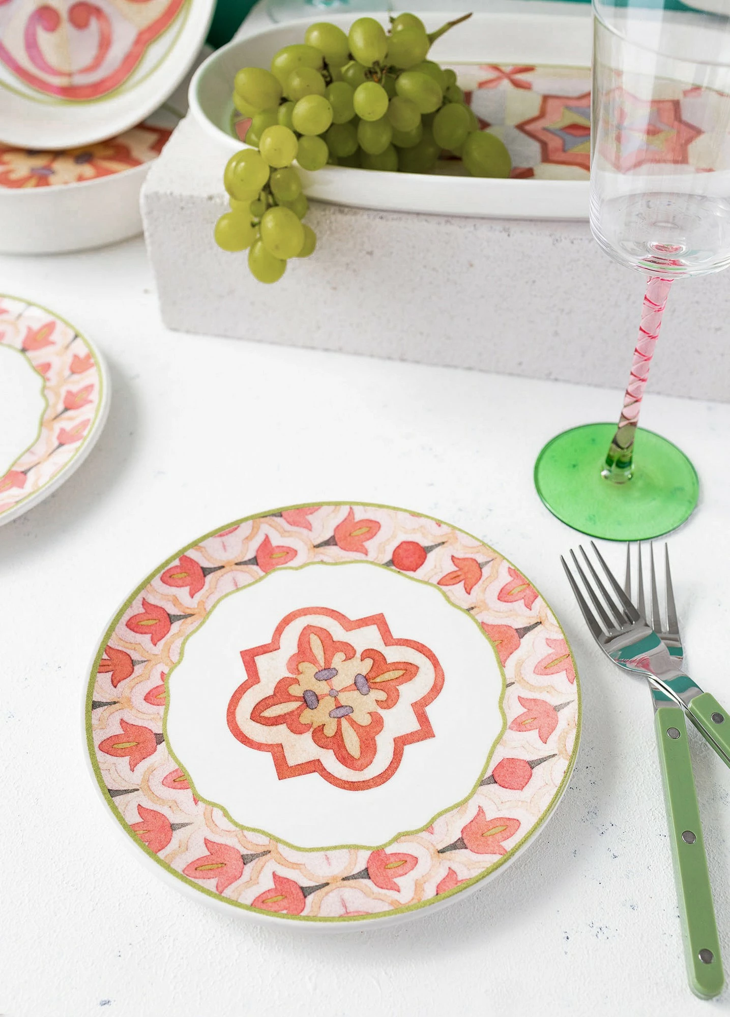 Set pjatash ëmbëlsirash qeramike (6 copë), Hermia, DVT0002