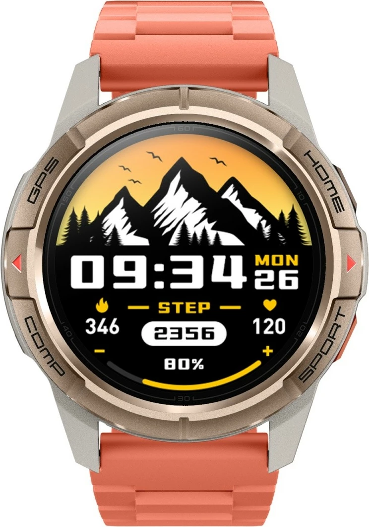 Smartwatch Mibro GS Active, 1.3", 400 mAh, AMOLED, GPS, Gold/Portokalli