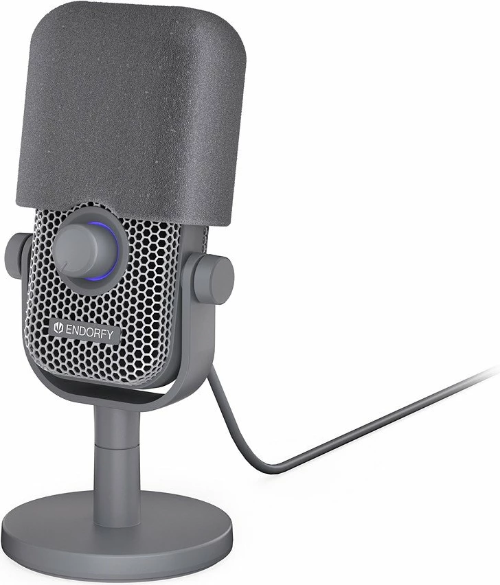 Mikrofon Endorfy Solum Voice S Alt EY1B024, kondensator kardioid, USB-C + 3.5 mm, me stand, gri
