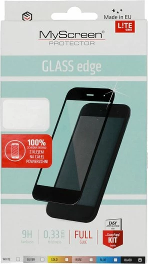 Xham mbrojtës MyScreen Protector Glass Edge Lite MPN 11721 për Huawei P Smart 2021, Full Screen, Full Glue, 9H, 0.33mm, i zi