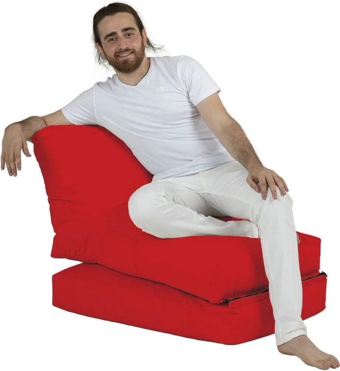 Qese për ulje në kopsht, ngjyrë e kuqe, Atelier del Sofa, shtrat pouf