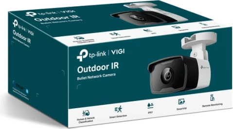 Kamerë rrjeti (bullet) TP-LINK VIGI C340I (6mm), 4MP 2560×1440, IR natën, IP67, PoE/12V, bardhë/zezë