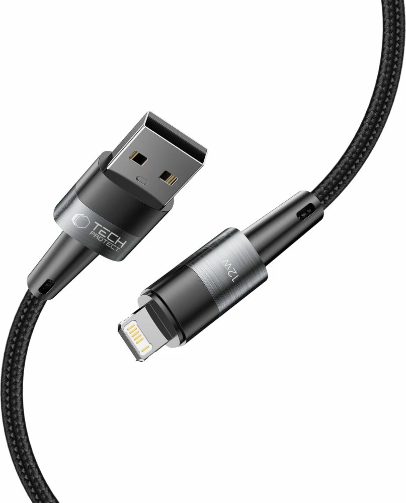 Kabllo Tech-Protect UltraBoost, 2m, Lightning/USB-A, 12W, Gri