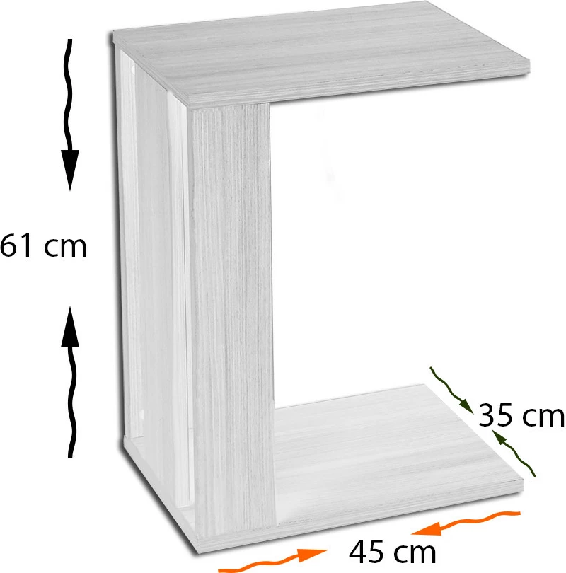 Tavolinë anësore Hanah Home, një copë, ngjyrë e bardhë me shkëlqim