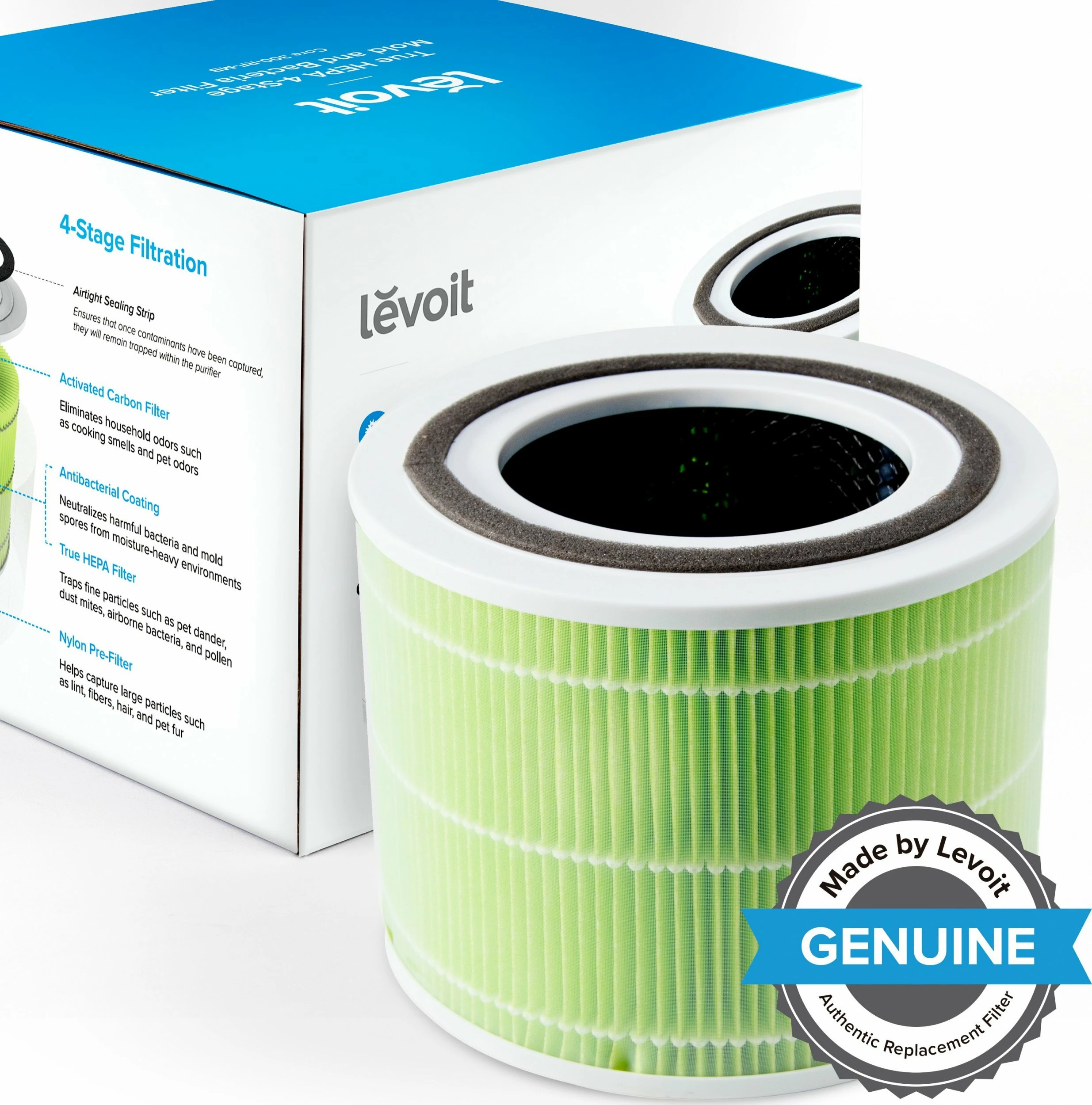 Filter për pastrues ajri Levoit Core 300/300S, kundër mykut dhe bakterieve, i gjelbër