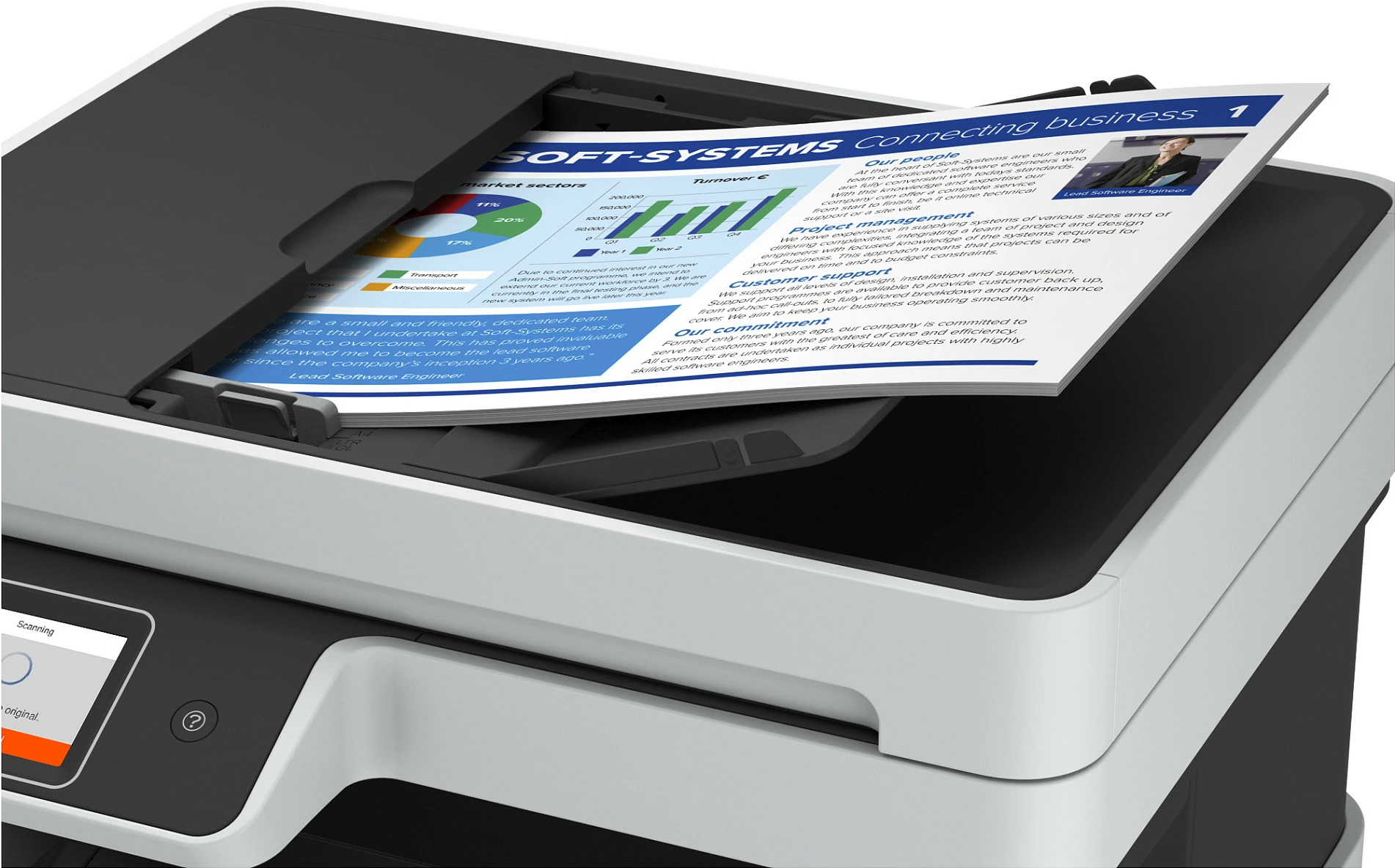Printer multifunksional Epson EcoTank ET-5170, ngjyra, A4, Wi-Fi, ekran LCD, zi/bardhë
