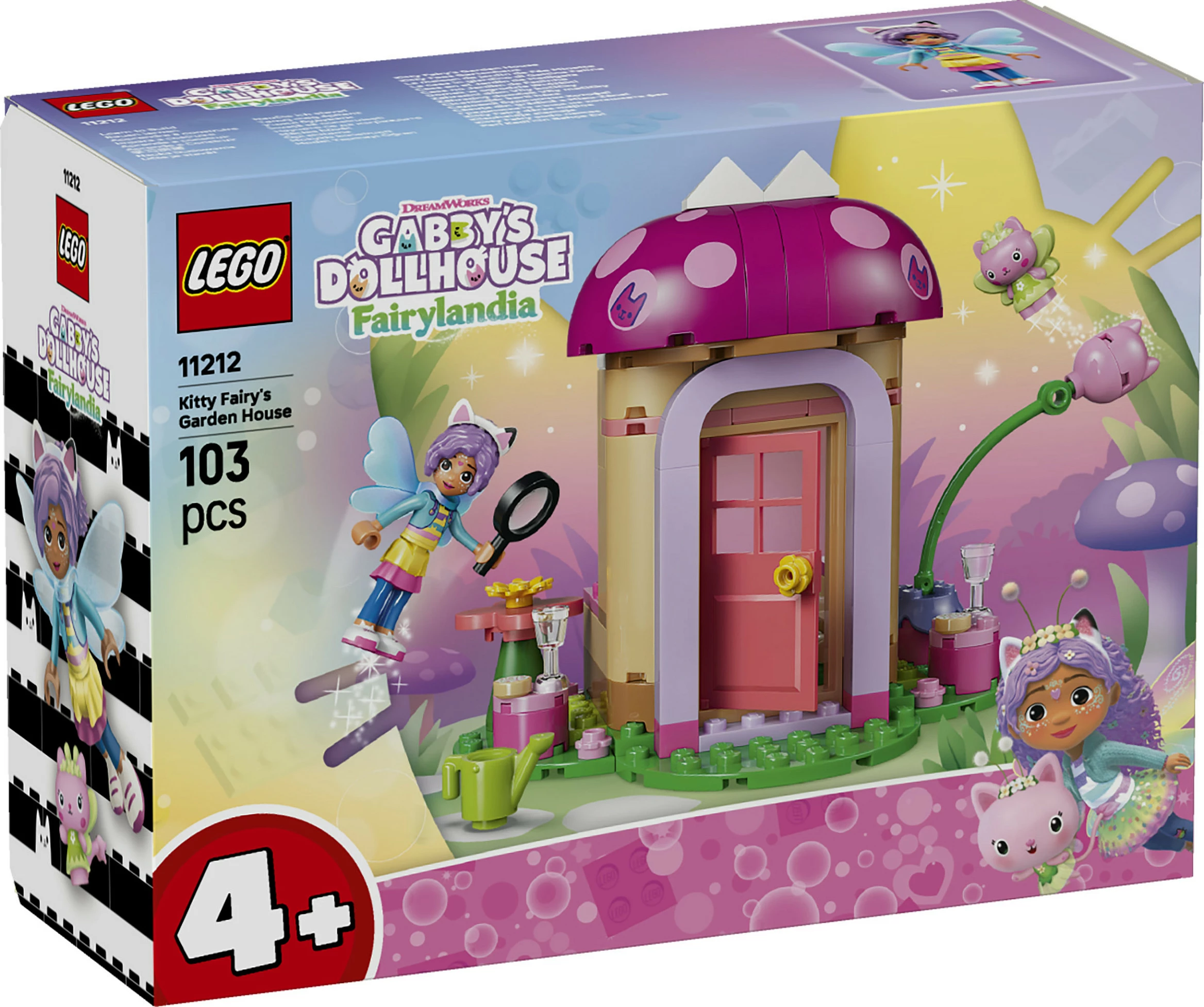 Set ndërtimi LEGO Gabby’s Dollhouse 11212 Kitty Fairy’s Garden House, 103 copë, 4+, shumëngjyrësh