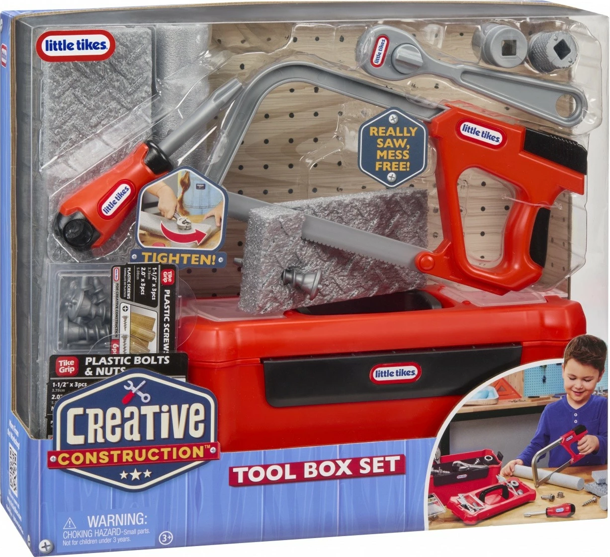 Set mjetesh ndërtimi për fëmijë, Little Tikes Creative Construction 643262-EUC, kuti veglash, plastikë, 3+ vjeç, shumëngjyrëshe