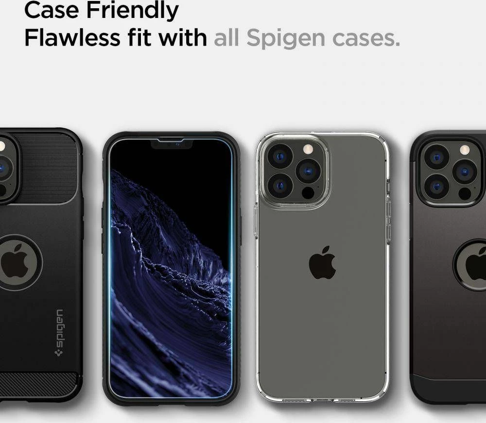 Xham i kalitur mbrojtës ekrani, Spigen, Glas.TR EZ Fit, për Apple iPhone 13/13 Pro, 9H, 0.2mm, 2 copë