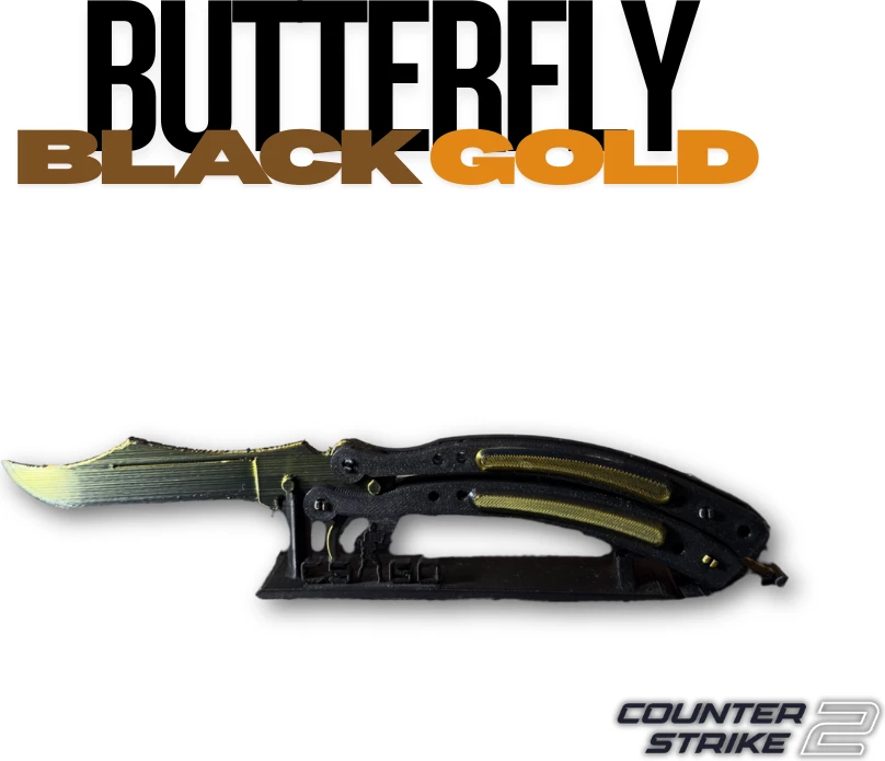 Thikë CS2/CS:GO - Butterfly Black Gold