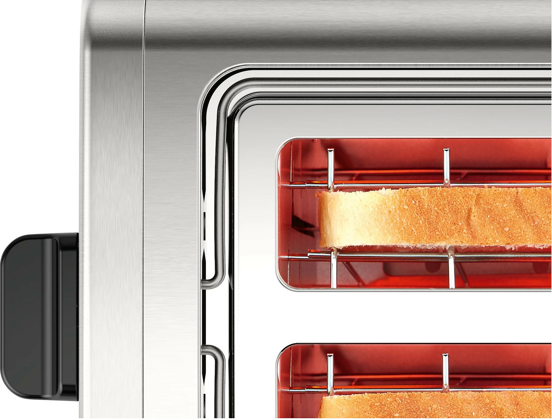 Toster Bosch TAT5P420 DesignLine, 2 feta, 970W, inox/zi