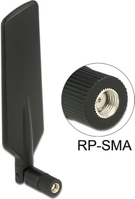 Antena DeLOCK 12409, omni 4 dBi, RP-SMA, multi-band LTE/WiFi, e zezë