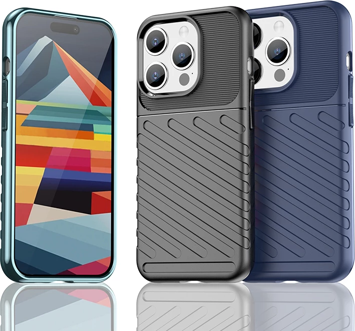 Mbështjellës Hurtel Thunder Case për iPhone 15 Pro, TPU, i zi