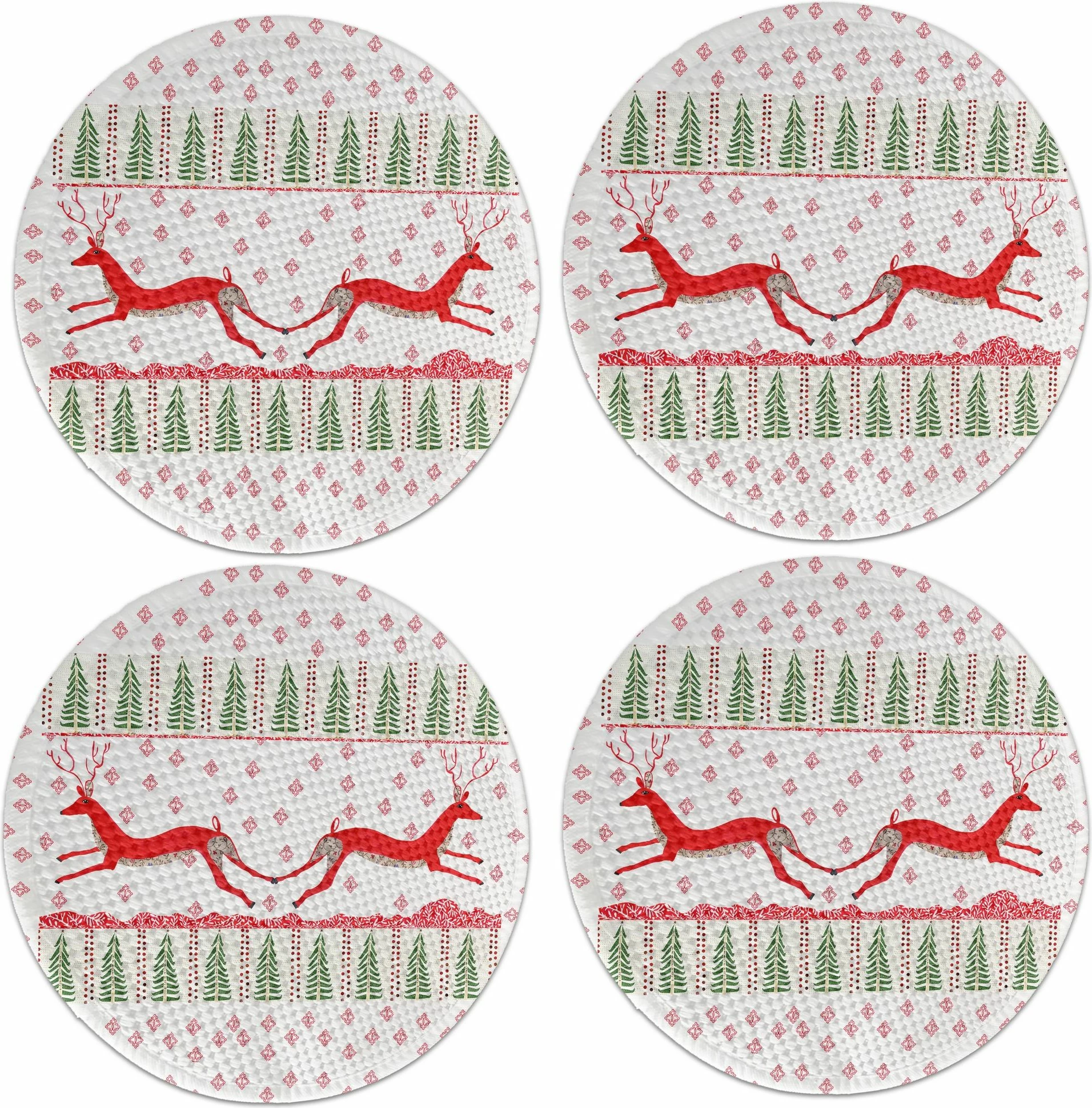 Set 4 copë mbulesa për tavolinë, Hermia Concept, shumëngjyrëshe, 37cm
