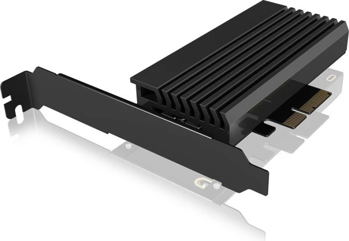 kartë adapter PCIe për SSD M.2 NVMe ICYBOX IB-PCI214M2-HSL PCIe 4.0 x4 me heatsink, e zezë
