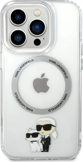 Mbështjellës Karl Lagerfeld Karl&Choupette MagSafe për iPhone 14 Pro, Transparent