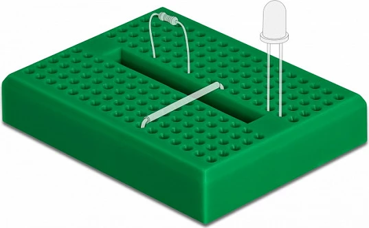 Breadboard mini DeLOCK 170 kontakte, jeshil