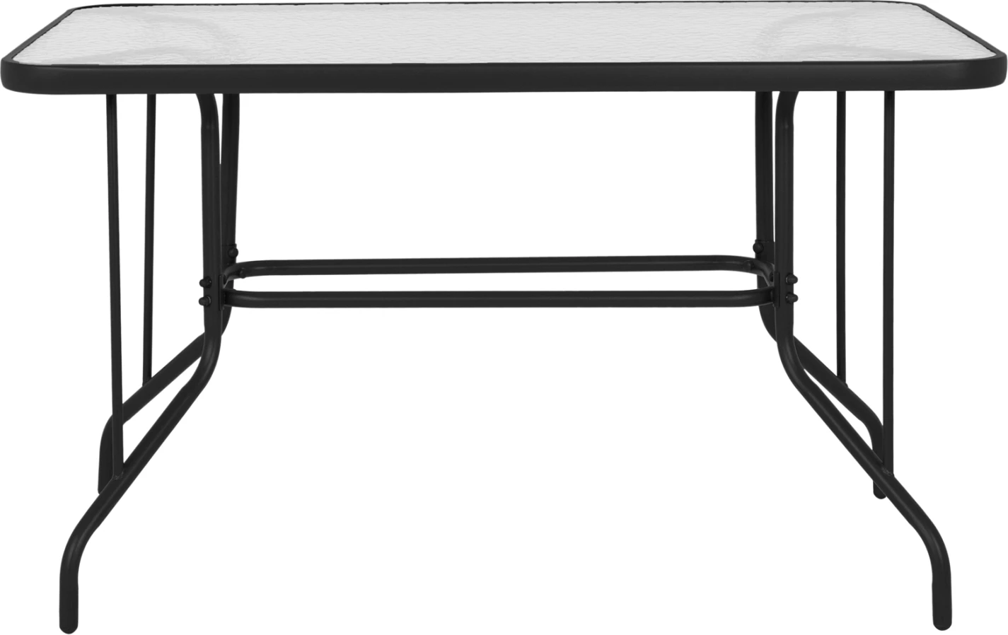 Tavolinë metalike për jashtë ADAM FH5679.01, ngjyrë gri, me sipërfaqe xhami të forcuar, 120x70x71 cm