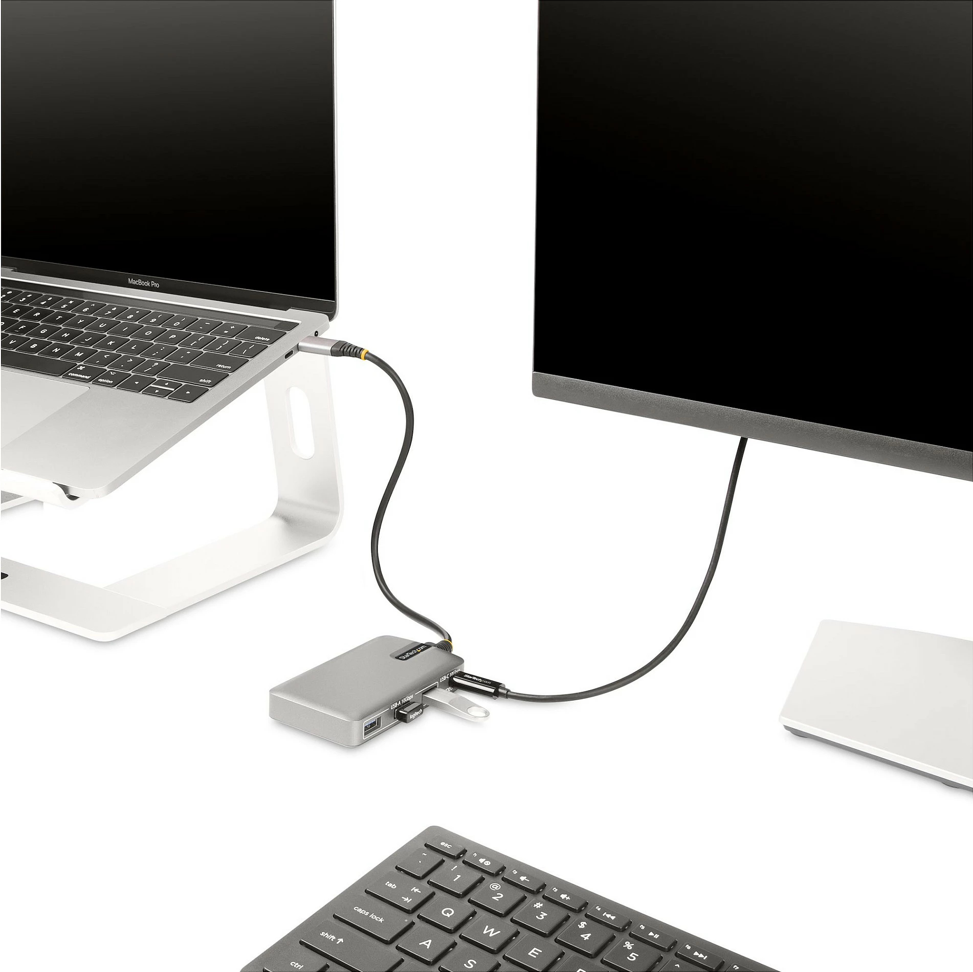 Hub USB-C StarTech 4-Port, 3x USB-A + 1x USB-C me DP Alt Mode 4K 60Hz, PD 100W, 10Gbps, gri