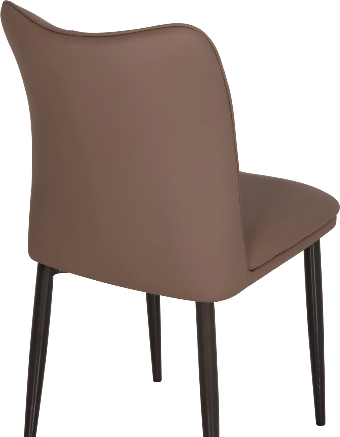 Karrige për ngrënie NAMIS, lëkurë PU ngjyrë kafe, këmbë metalike të zeza, 45x55x85cm, set 2 copë