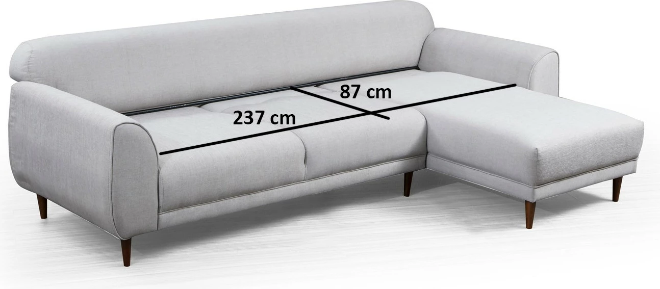 Kënd divan-krevat Atelier del Sofa, kënd i djathtë, bezhë