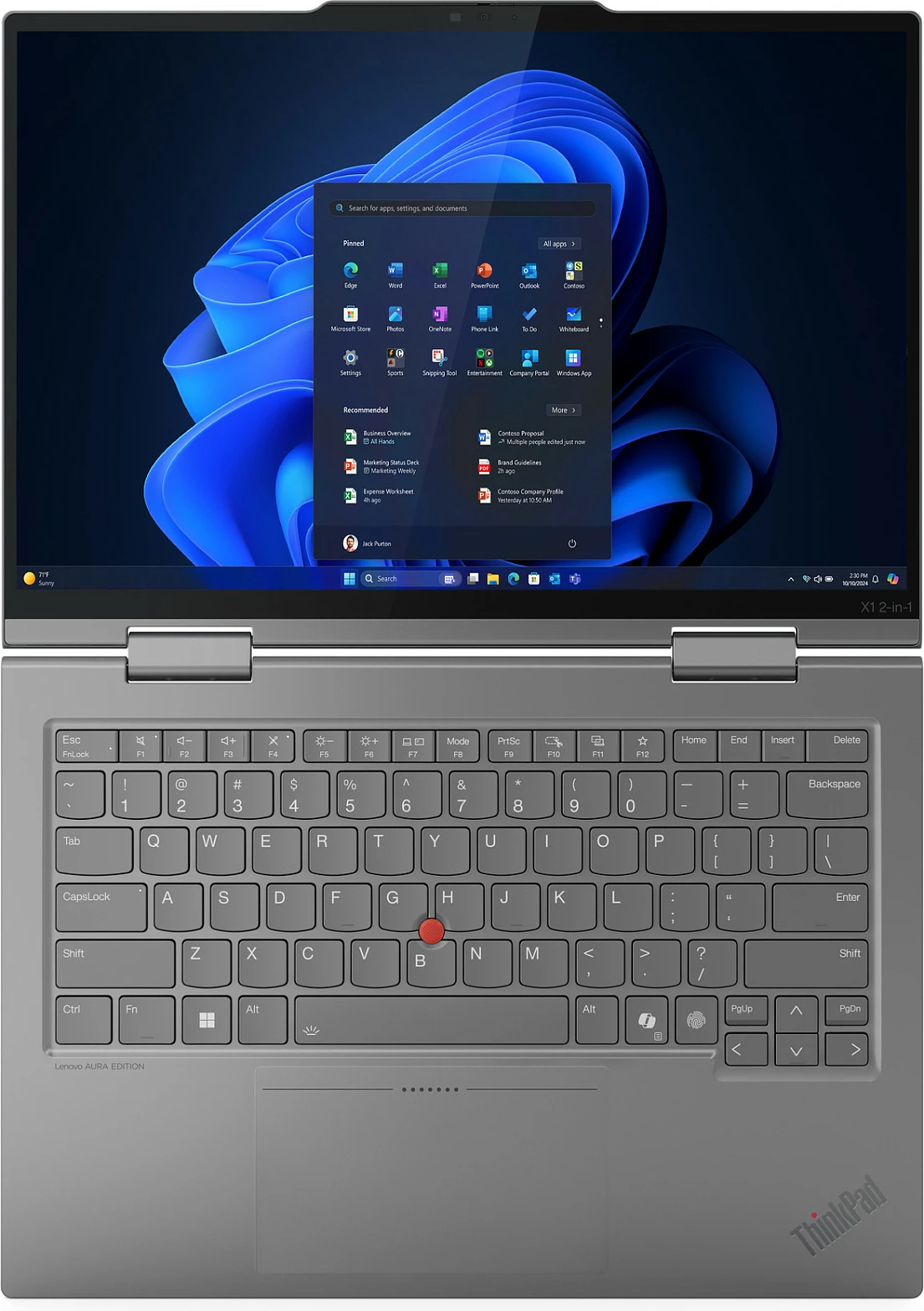 Kompjuter Lenovo X1 2in1 G10, Ultra7 255U, 32GB RAM, 1TB SSD, 14 inch, gri