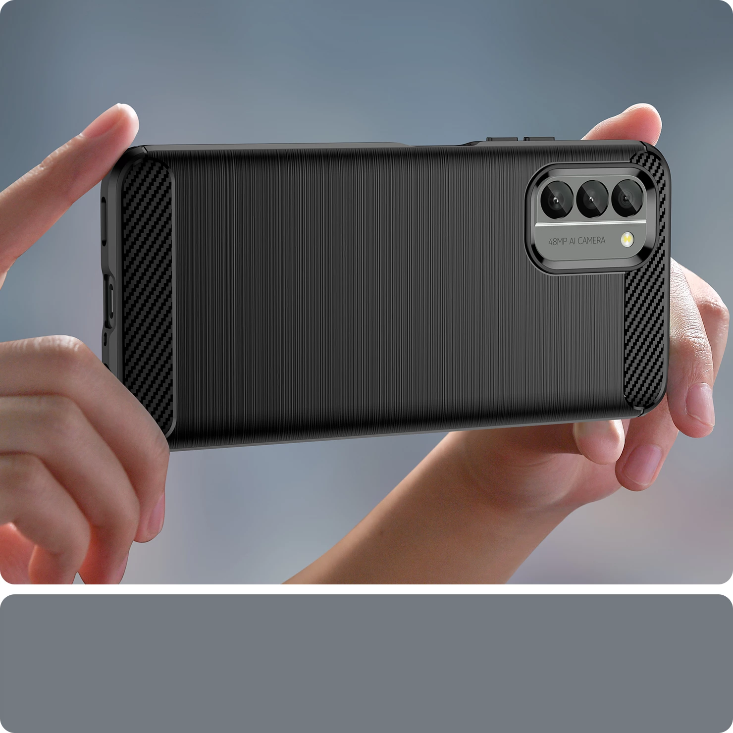 Mbështjellës Hurtel Carbon Case për Nokia G400, TPU, i zi