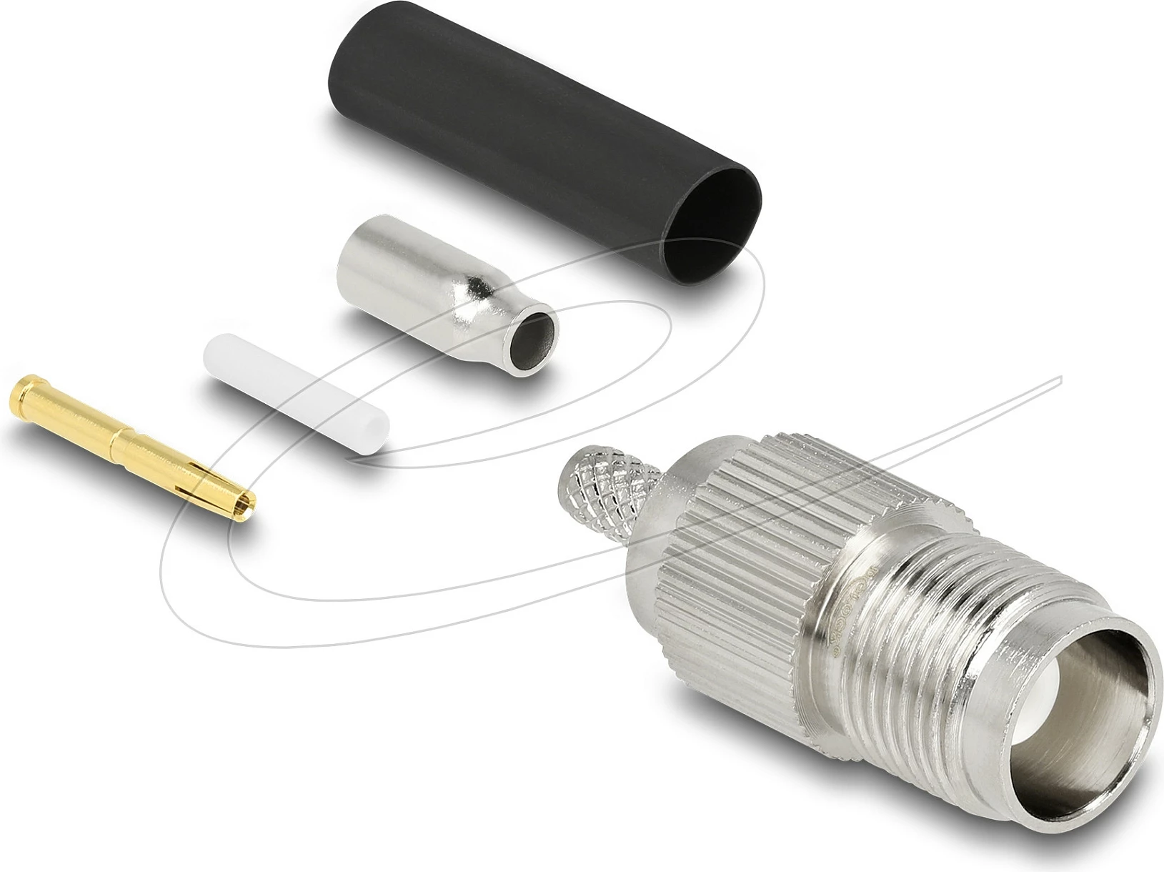Konektor TNC DeLOCK 91762, për kabllo RG-174/RG-316, 50 Ω, argjendtë