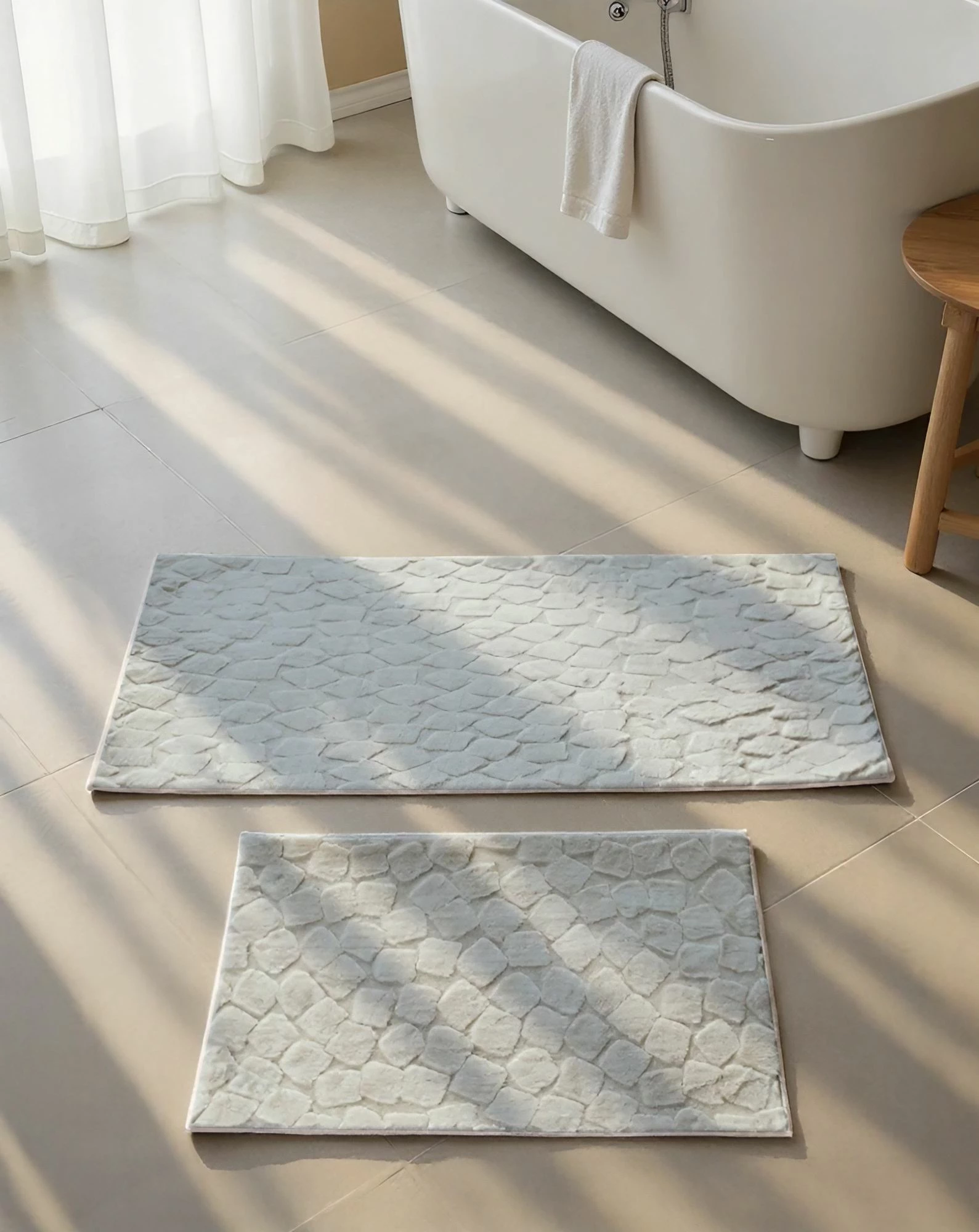 Set tapetash për banjo (2 copë), Mijolnir, lepur, ngjyrë gri