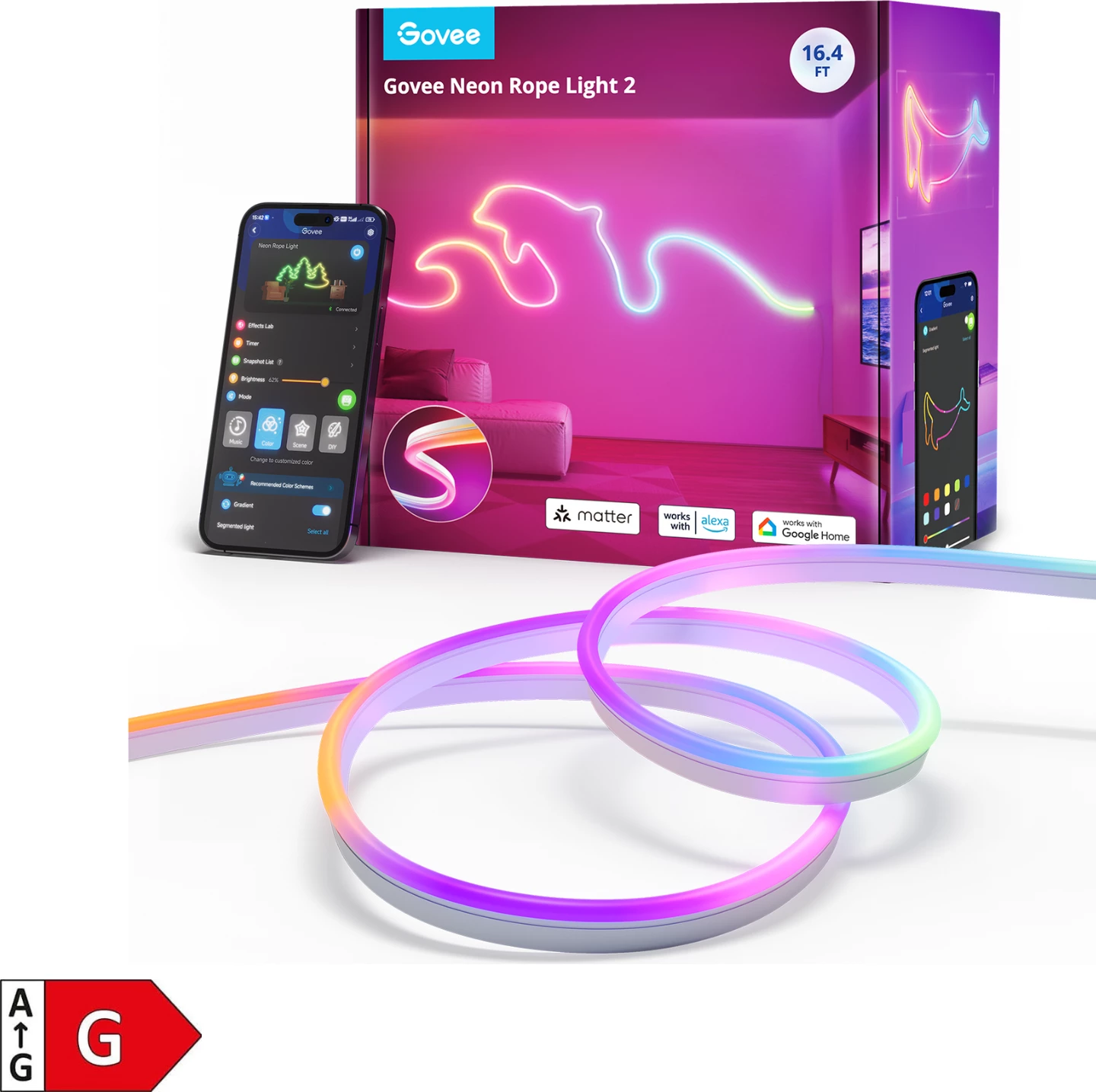 Shirit LED neon Govee H61D5 5 m RGBIC me Bluetooth
