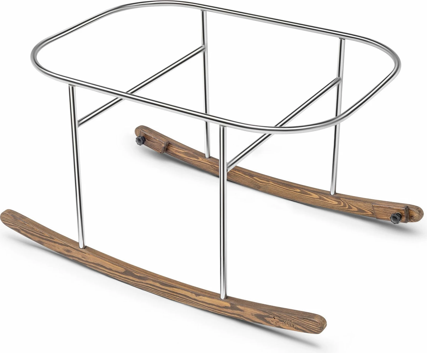 Djep për fëmijë, ngjyrë rozë, metal krom, Skye Decor