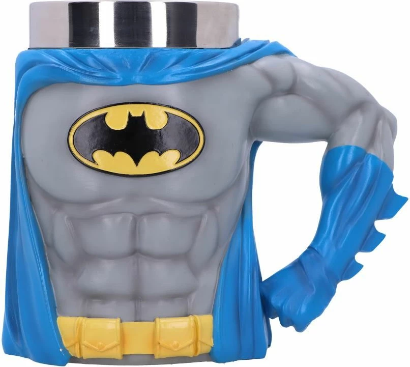 Kriglë NEMESIS NOW Batman Hero, prej resine, e pikturuar me dorë, Gri/Kaltër/Verdhë