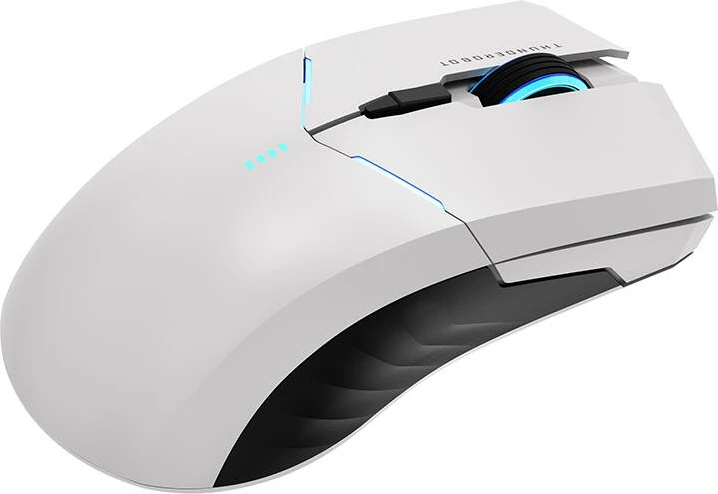 Maus wireless Thunderobot ML702, 8000 DPI, 6 butona, RGB, i bardhë