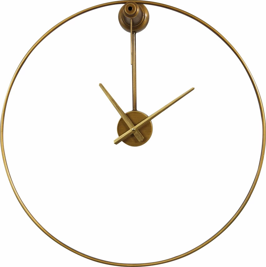 Orë muri moderne, metalike, ngjyrë ari, 60x60x10cm
