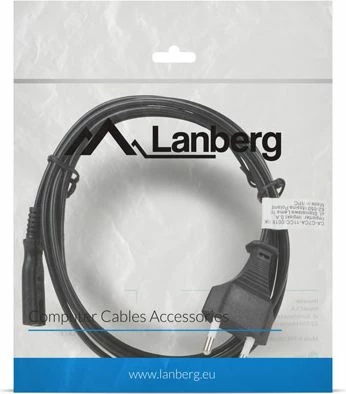 Kabllo rryme Lanberg CA-C7CA-11CC-0018-BK, CEE 7/16 në IEC 320 C7, 1.8 m, 10A, e zezë