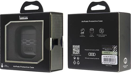 Mbështjellës Audi IML Geometric Pattern për AirPods 1/2, Gri