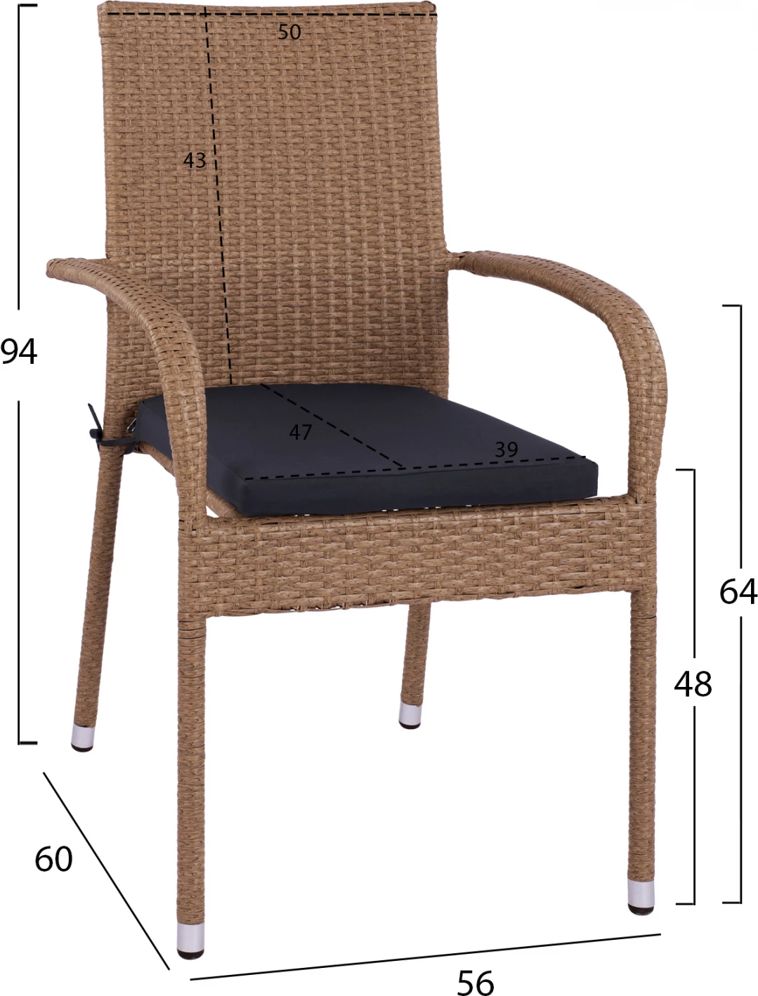 Set kopshti tavolinë & karrige FH11711.32, 5 pjesë, bezhë