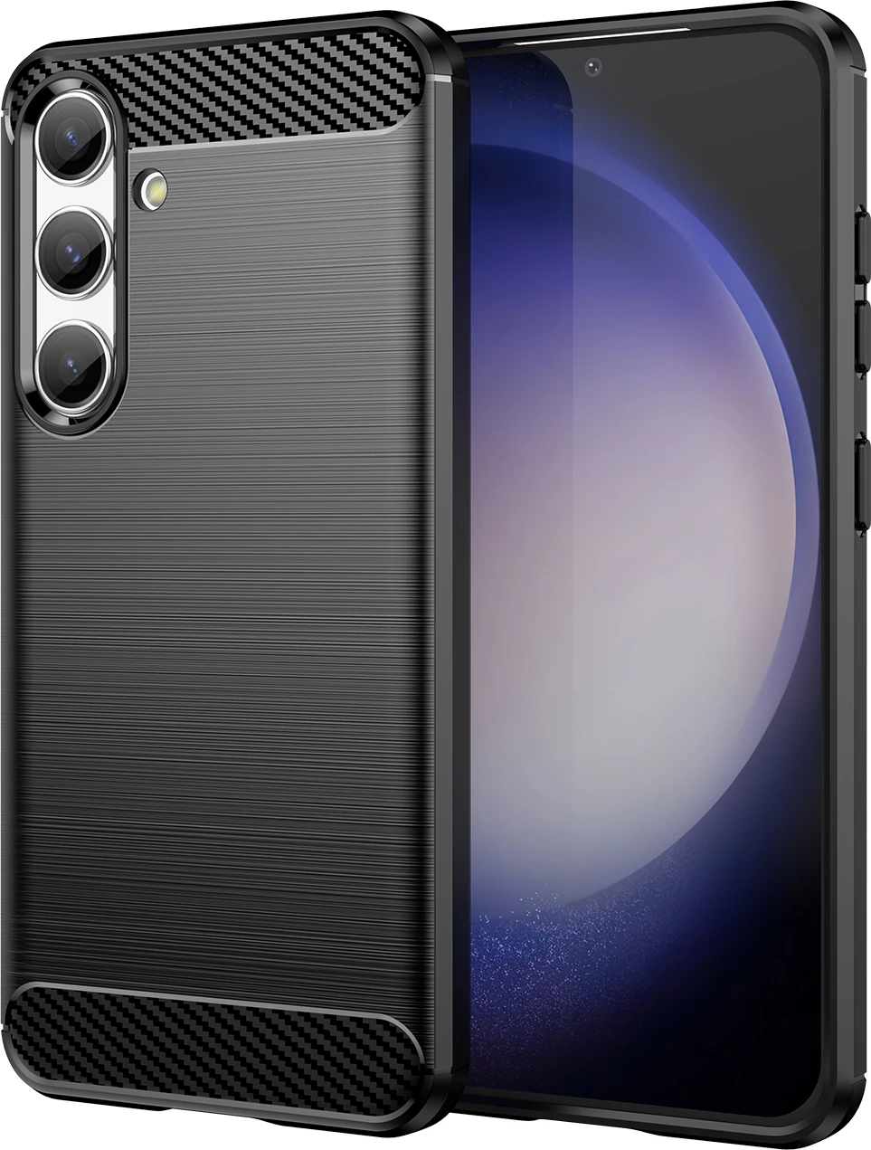 Mbështjellës Hurtel Carbon Case për Samsung Galaxy S24, TPU, i zi