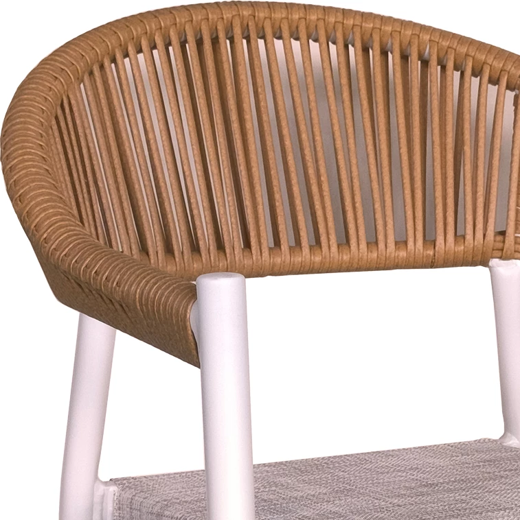 Set tavolinë me karrige për terasë Nares-Elation, alumin i bardhë, plywood natyral, 140x80x72.5cm, 5 pjesë