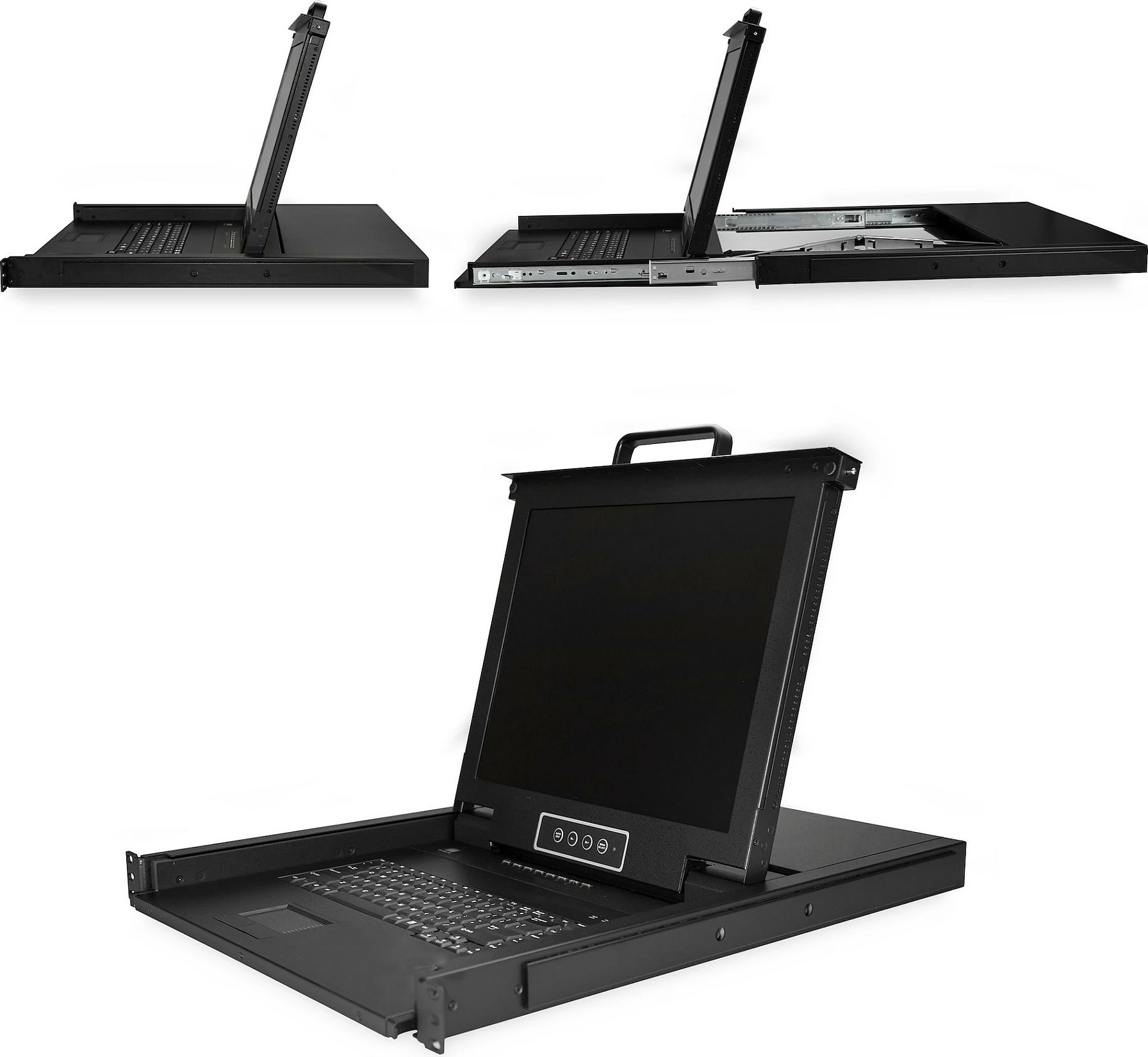 Konsolë KVM rack StarTech RKCONS1708K, 8-port, 1U, LCD 17", VGA/USB, e zezë