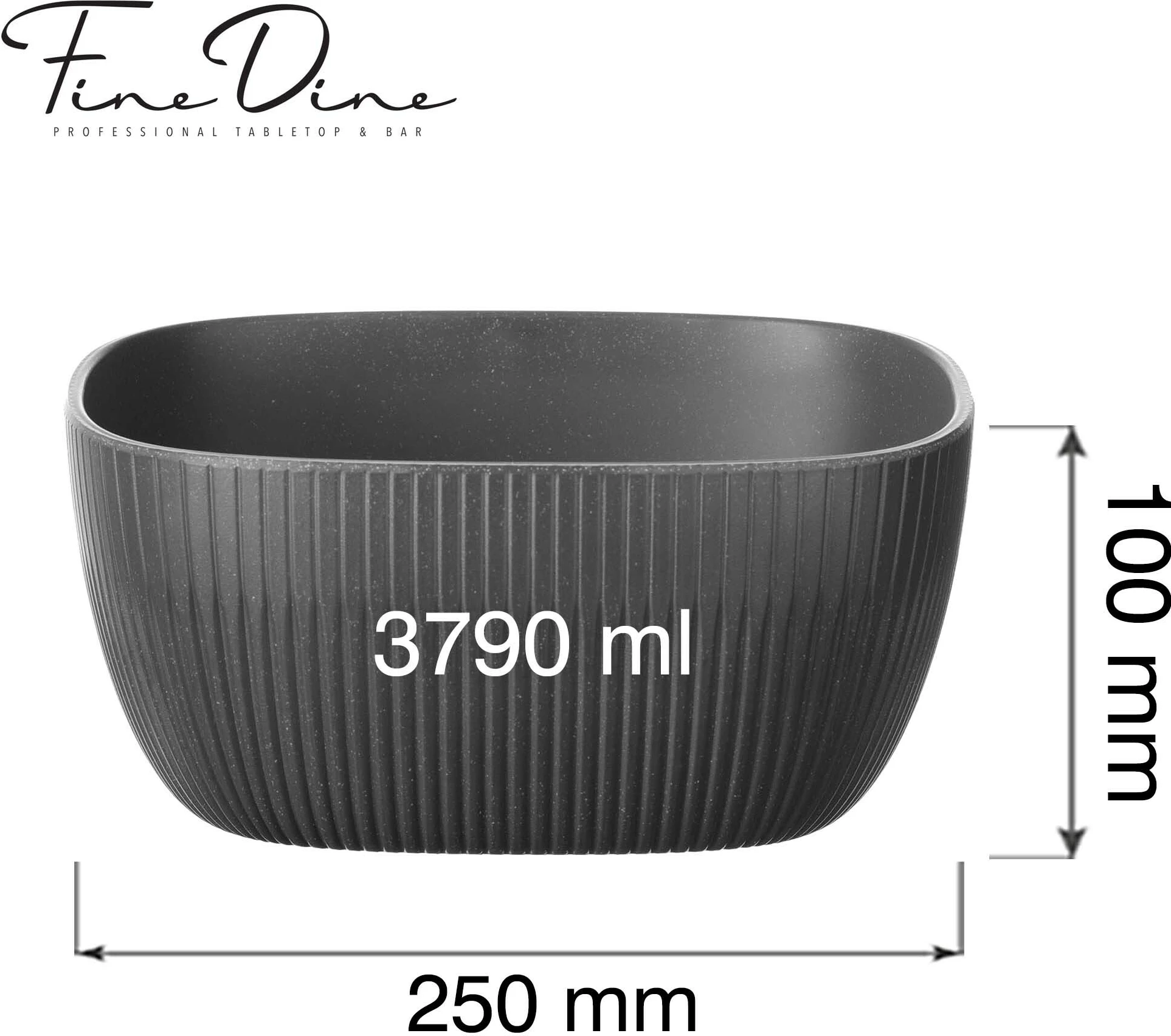 Tas bufeti katror Fine Dine Belize 3.79 L, 250x250x(H)100 mm, i zi