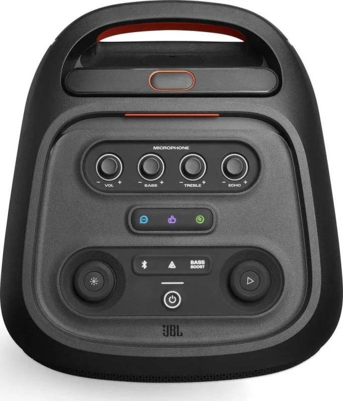 Altoparlant portativ JBL PartyBox Stage 320 JBLPBSTAGE320EP me drita LED, Bluetooth, me rrota dhe dorezë tërheqëse, ngjyrë e zezë