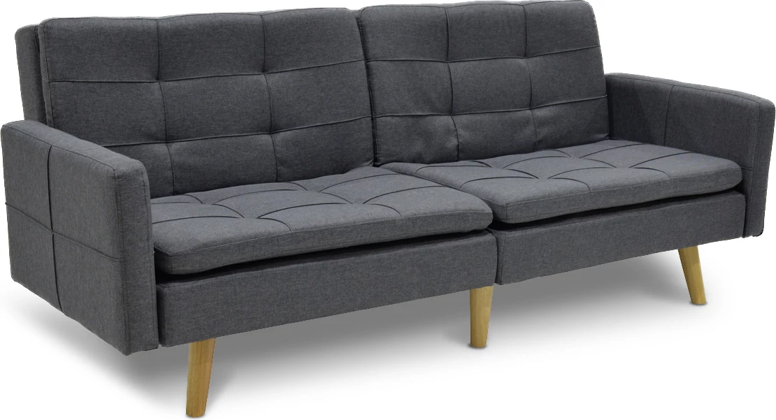 Divan 3 ulës, shtrat, fleksibil,, ngjyrë gri e errët, 198x87x76