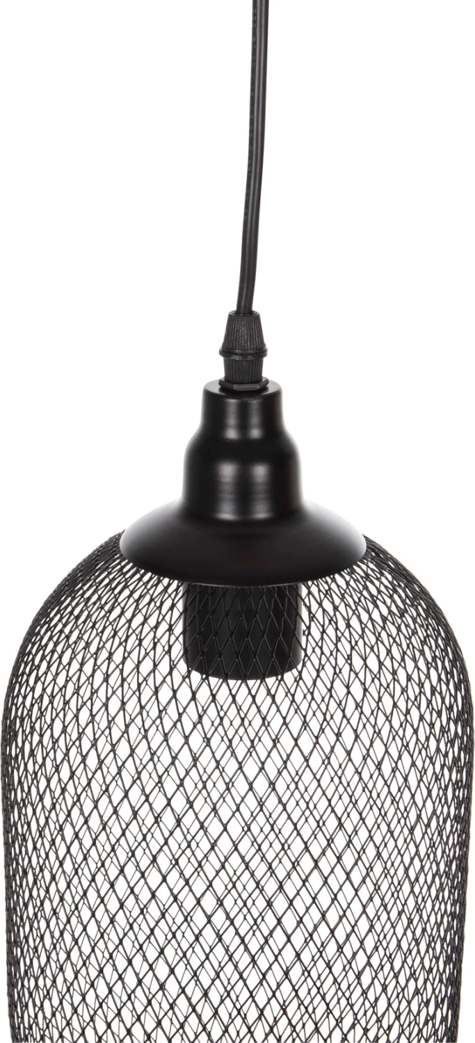 Llambë varëse tavani, 3 drita, rrjetë metali e zezë, FH4104, Φ24x123H cm