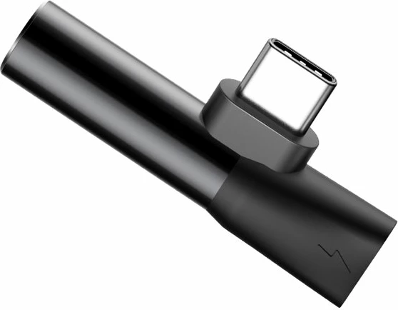Adapter audio Baseus L41, USB-C në USB-C + 3.5 mm, i zi