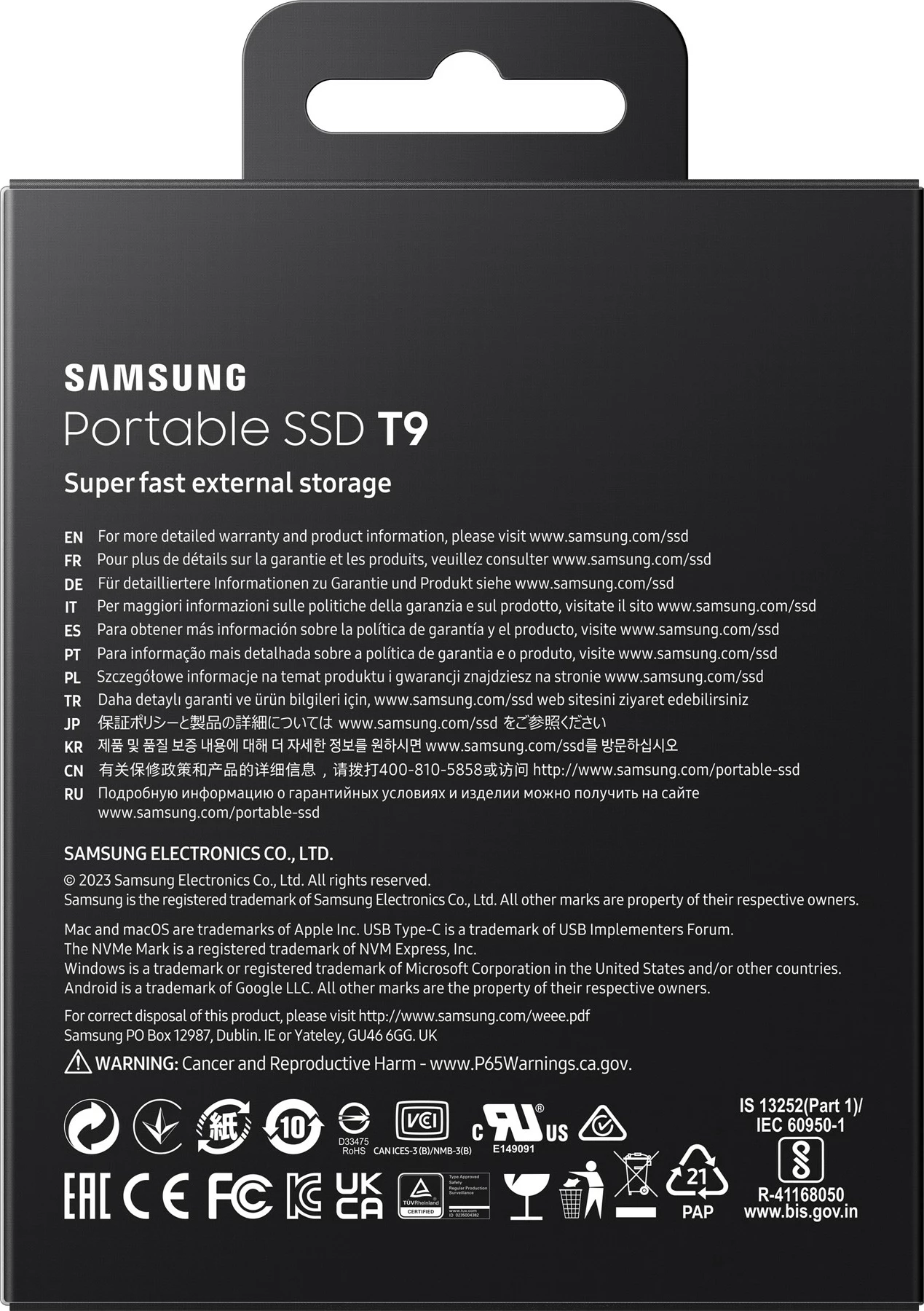 SSD Samsung MU-PG2T0B, 2 TB, USB Type-C, 3.2 Gen 2, e zezë